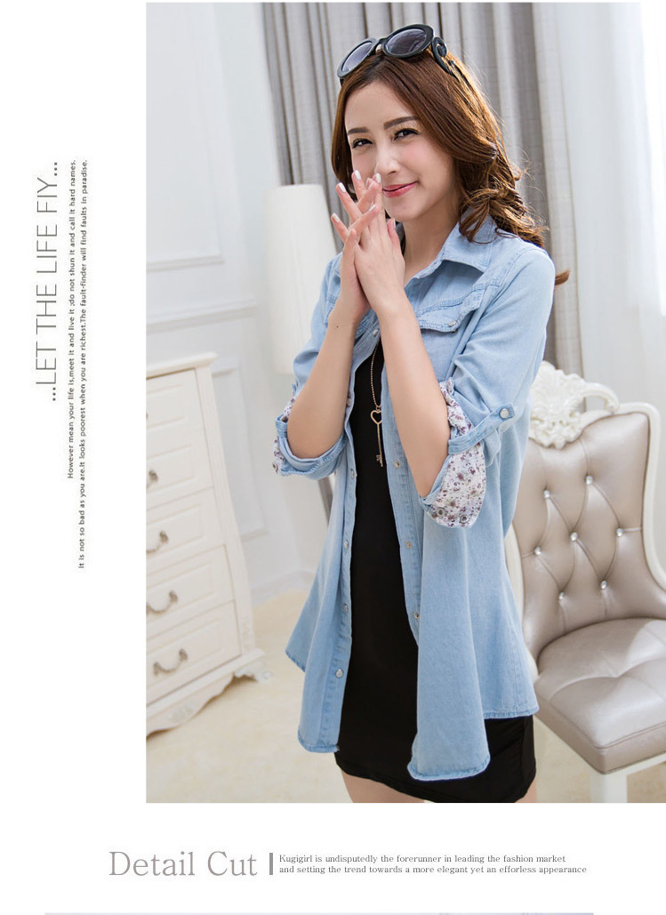 WT5115 Stylish Denim Top Light Blue