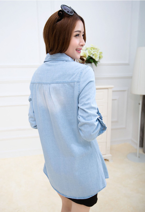 WT5115 Stylish Denim Top Light Blue