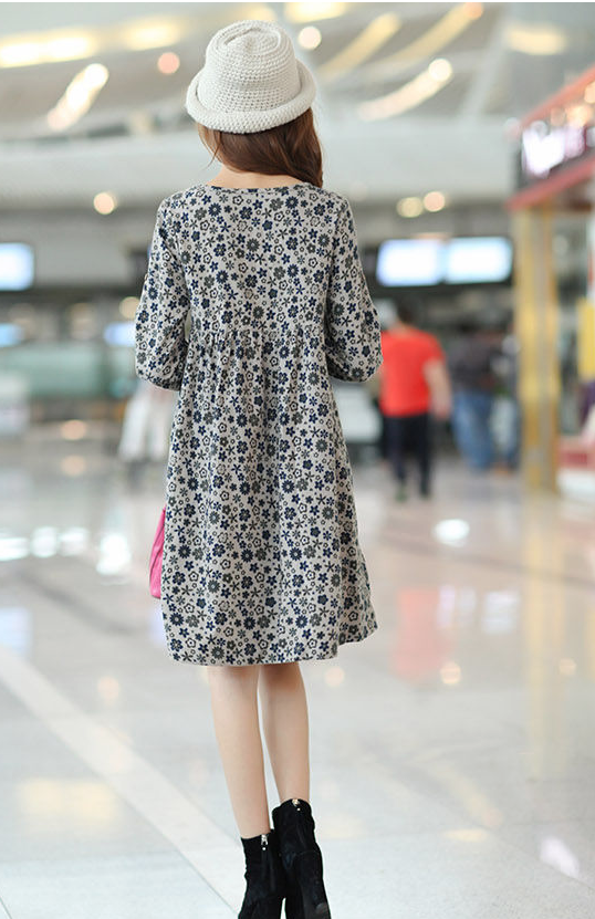 WD5237 Cute Floral Dress Blue