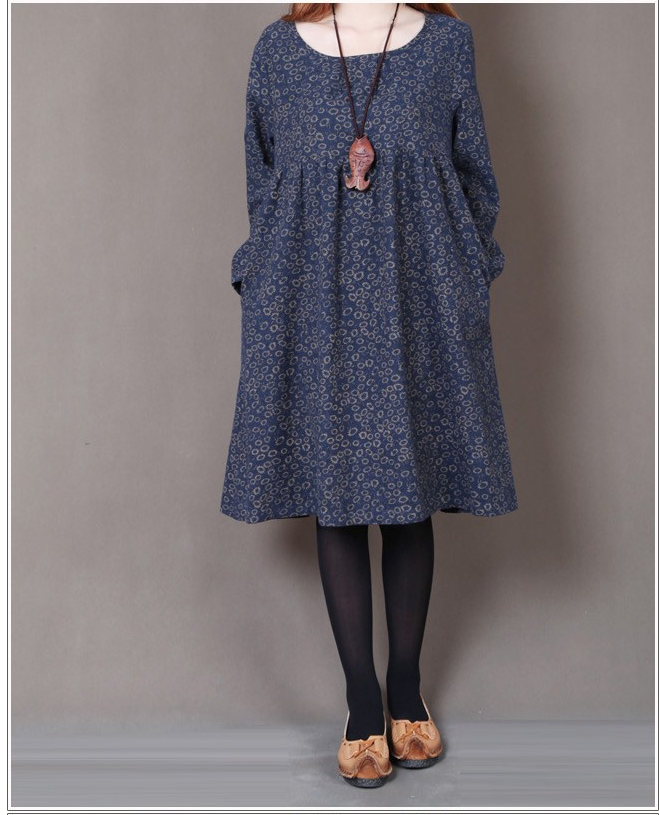 WD5238 Cute Fashion Dress Dark Blue