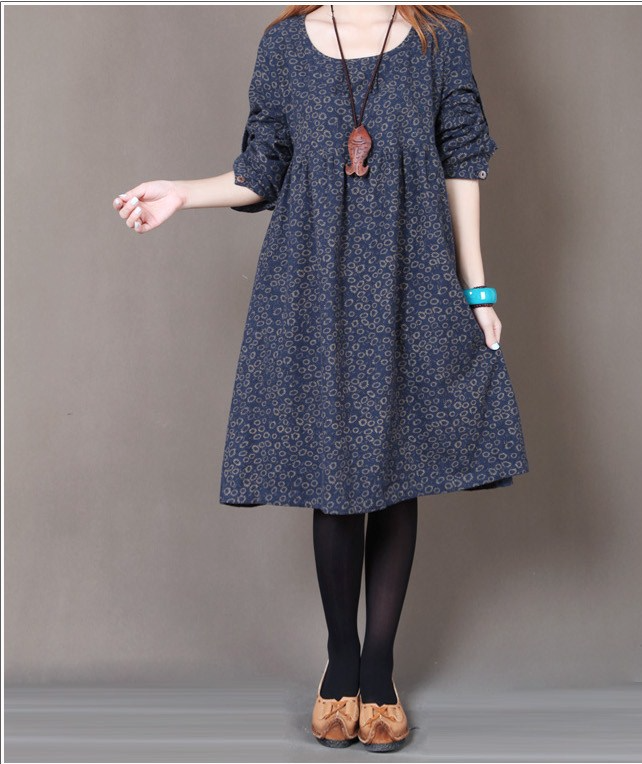 WD5238 Cute Fashion Dress Dark Blue