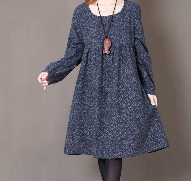 WD5238 Cute Fashion Dress Dark Blue