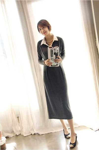 WD5248 Fashion Dress Dark Grey