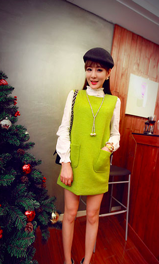 WD5253 Sleeveless Dress Green