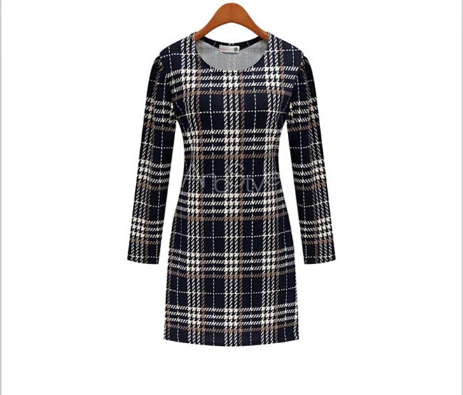 WD5437 Fashion Checker Dress As Picture