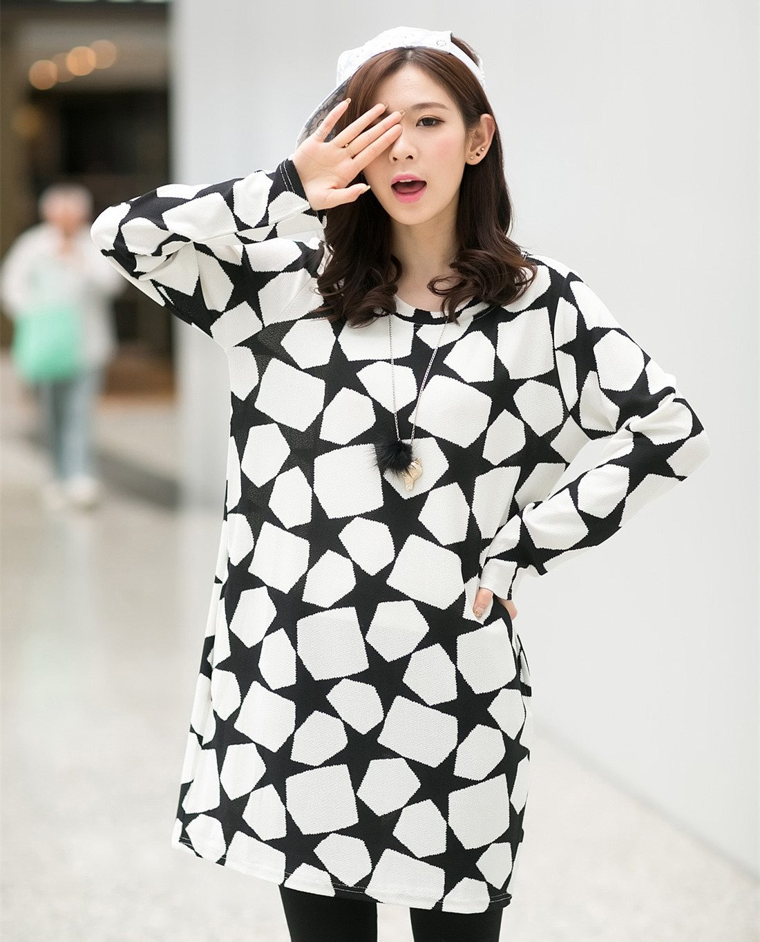 WD5445 Star Print Dress As Picture