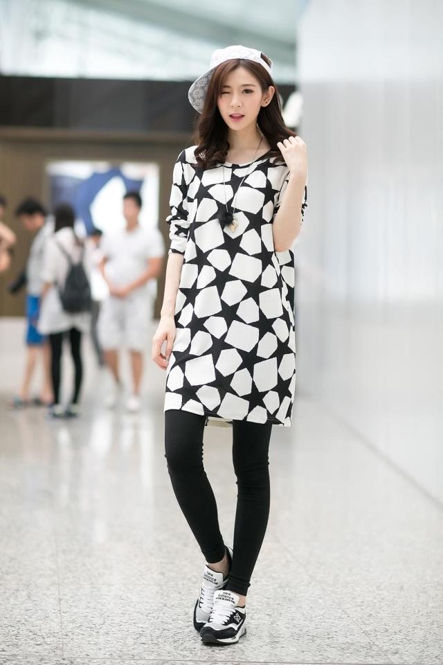 WD5445 Star Print Dress As Picture