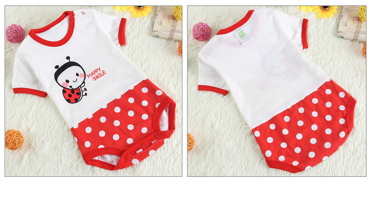 WB1015 Cute Baby Romper Red