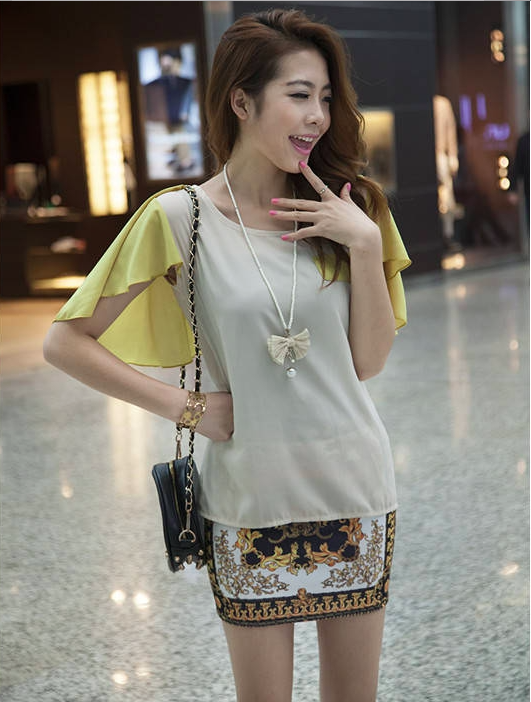 WT5515 Korea Fashion Top Yellow