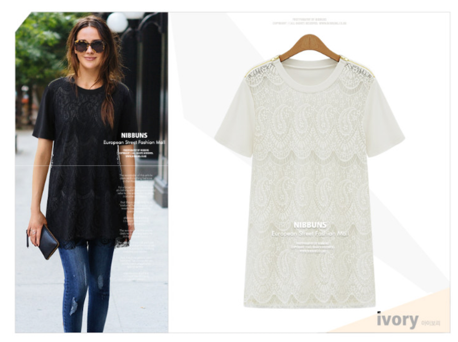 WT5519 Fashion Lace Top White