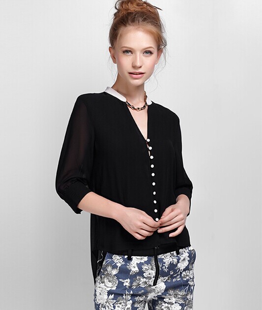 WT5535 Europe Fashion Top Black