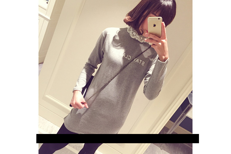 WT5542 Fashion Long Top Grey