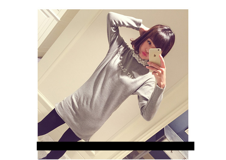 WT5542 Fashion Long Top Grey