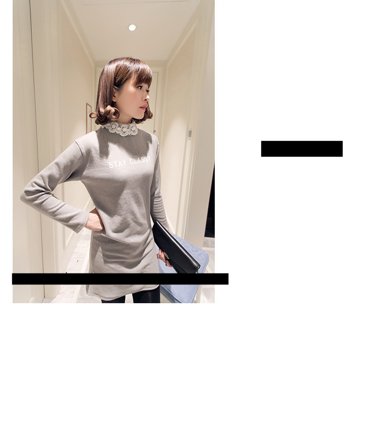 WT5542 Fashion Long Top Grey