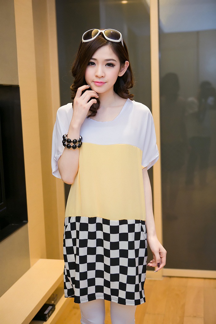 WD5694 Stylish Dress Yellow