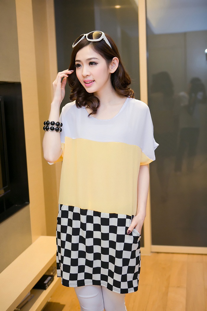 WD5694 Stylish Dress Yellow