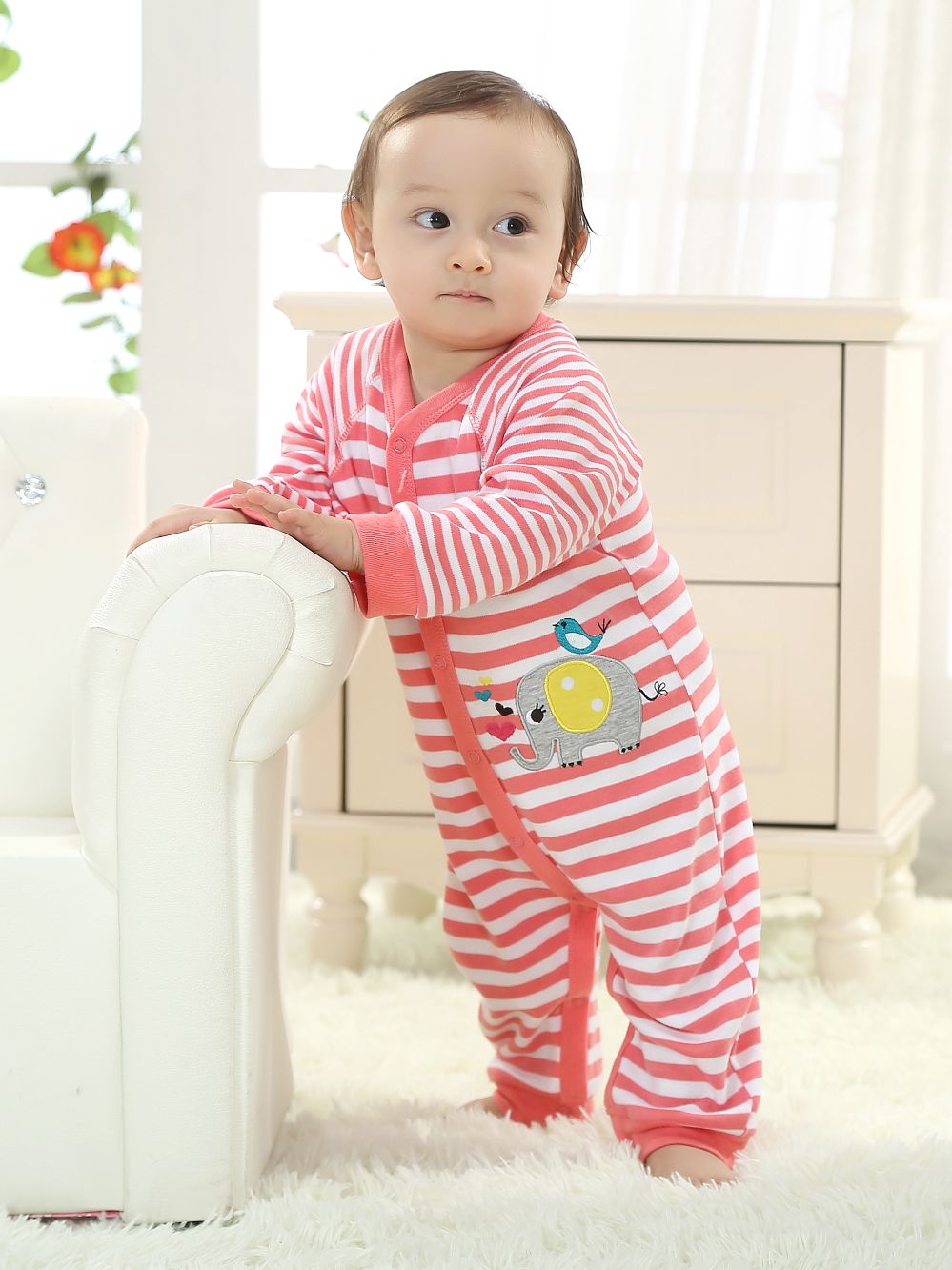 WB1048 Cute Baby Romper Pink