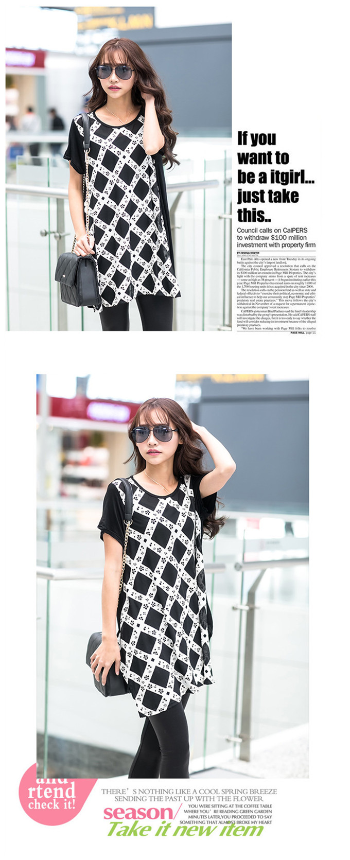 WT5797 Stylish Long Top black