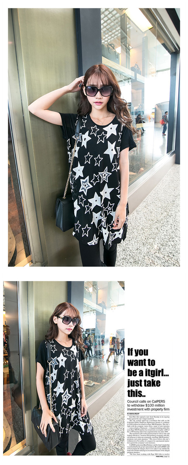 WT5805 Fashion Long Top Black