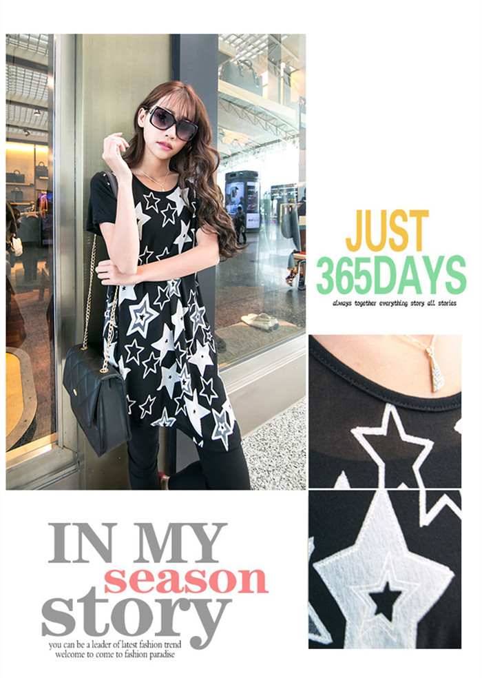 WT5805 Fashion Long Top Black