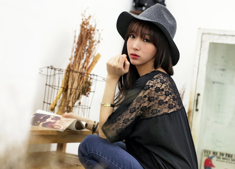 WT5832 Korea Fashion Top Black