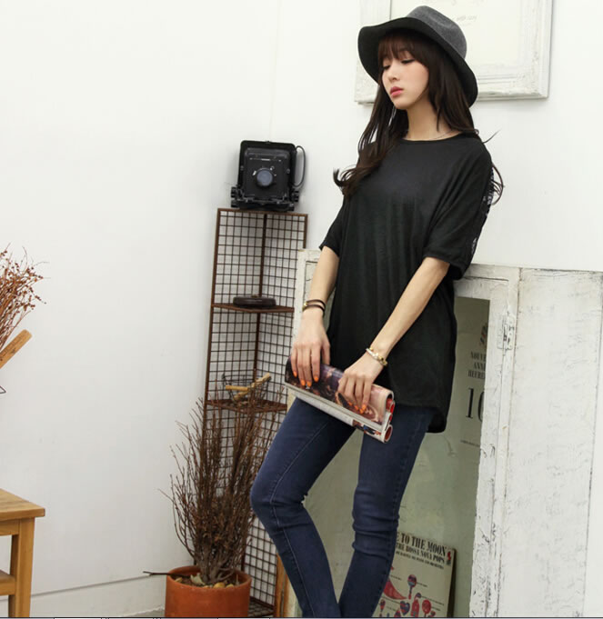 WT5832 Korea Fashion Top Black