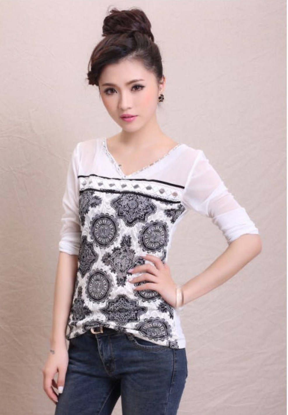 WT5836 Fashion Top White