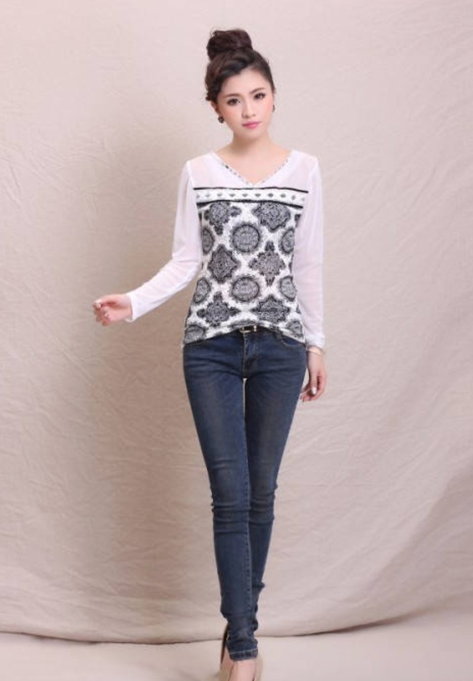 WT5836 Fashion Top White