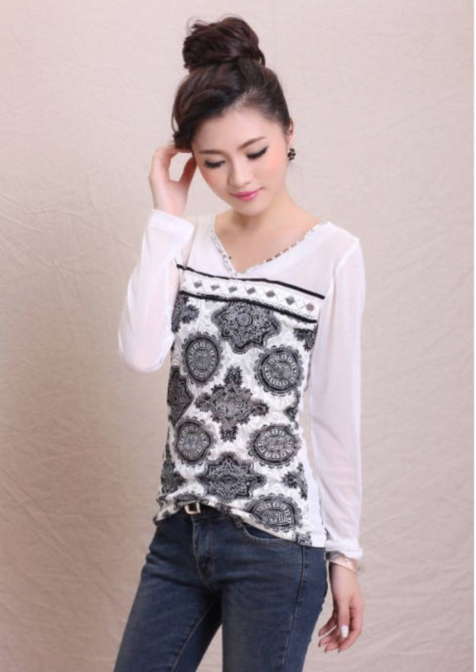 WT5836 Fashion Top White