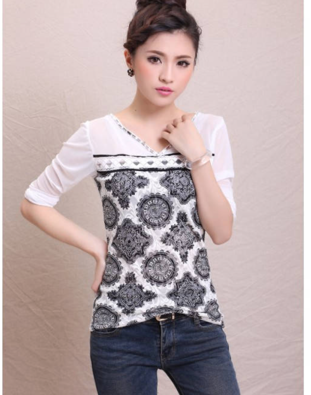 WT5836 Fashion Top White