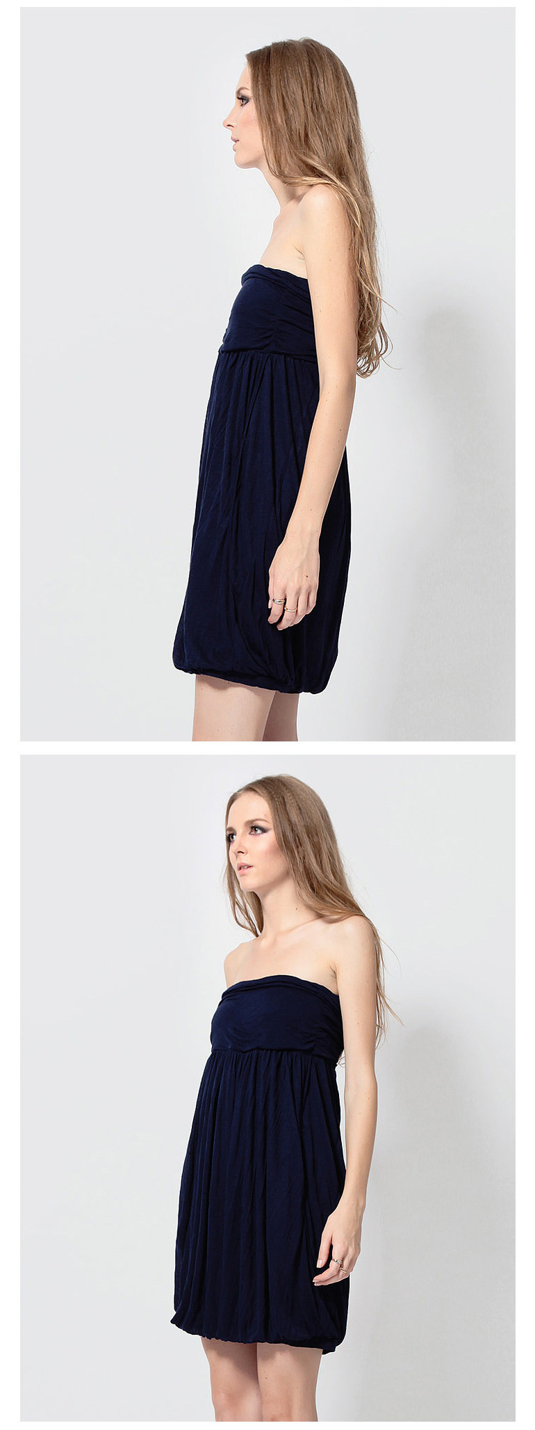 WD5862 Fashion Tube Dress Dark Blue