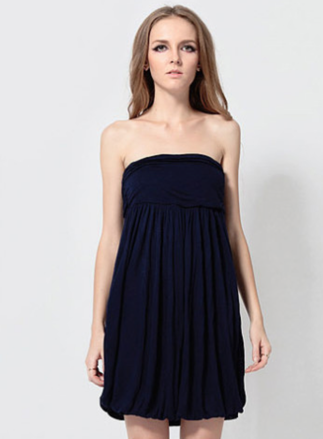 WD5862 Fashion Tube Dress Dark Blue