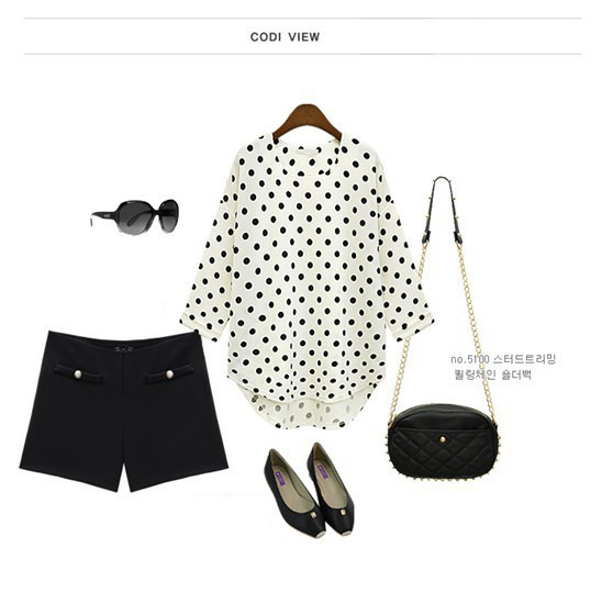 WT5880 Polka Dot Top White