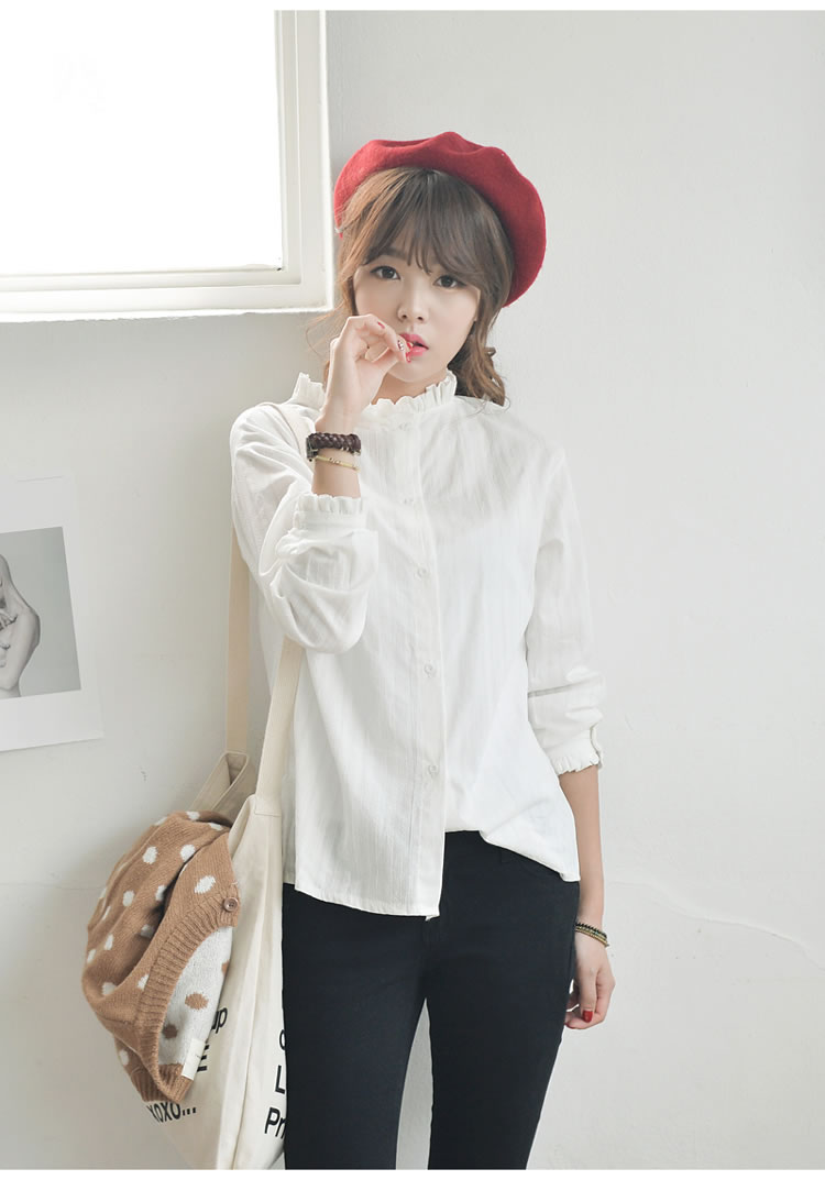 WT5884 Korea Fashion Top White