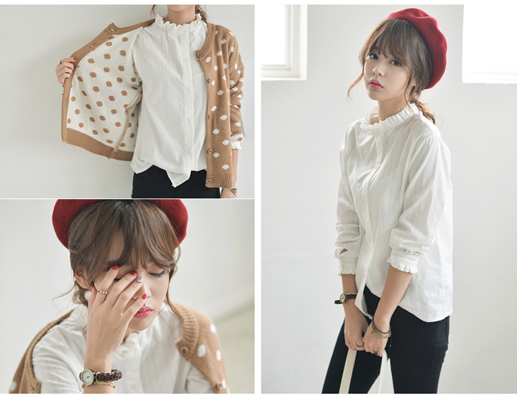 WT5884 Korea Fashion Top White