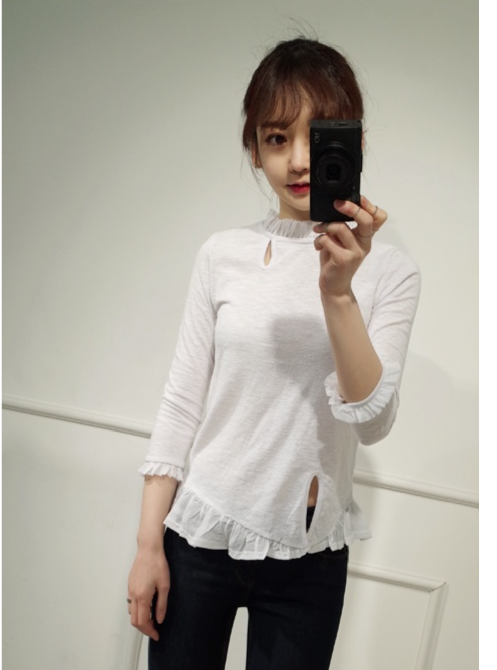 WT5892 Korea Fashion Top White