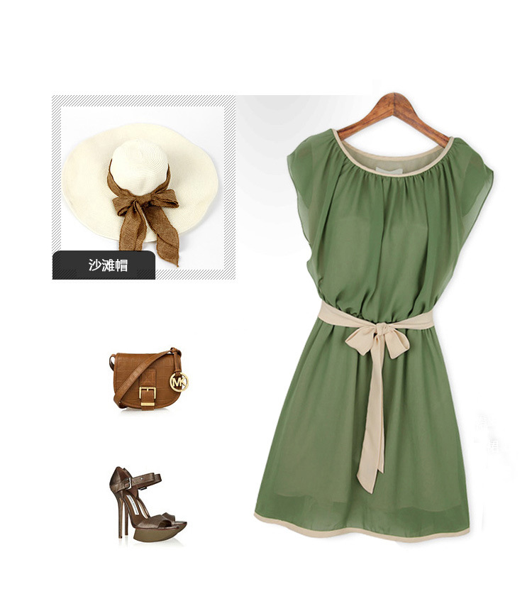 WD5915 Pretty Chiffon Dress Green