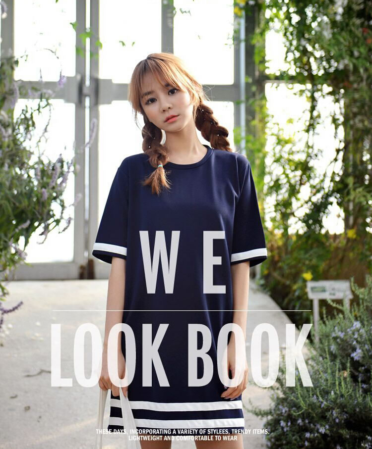 WD5926 Stylish Dress Dark Blue