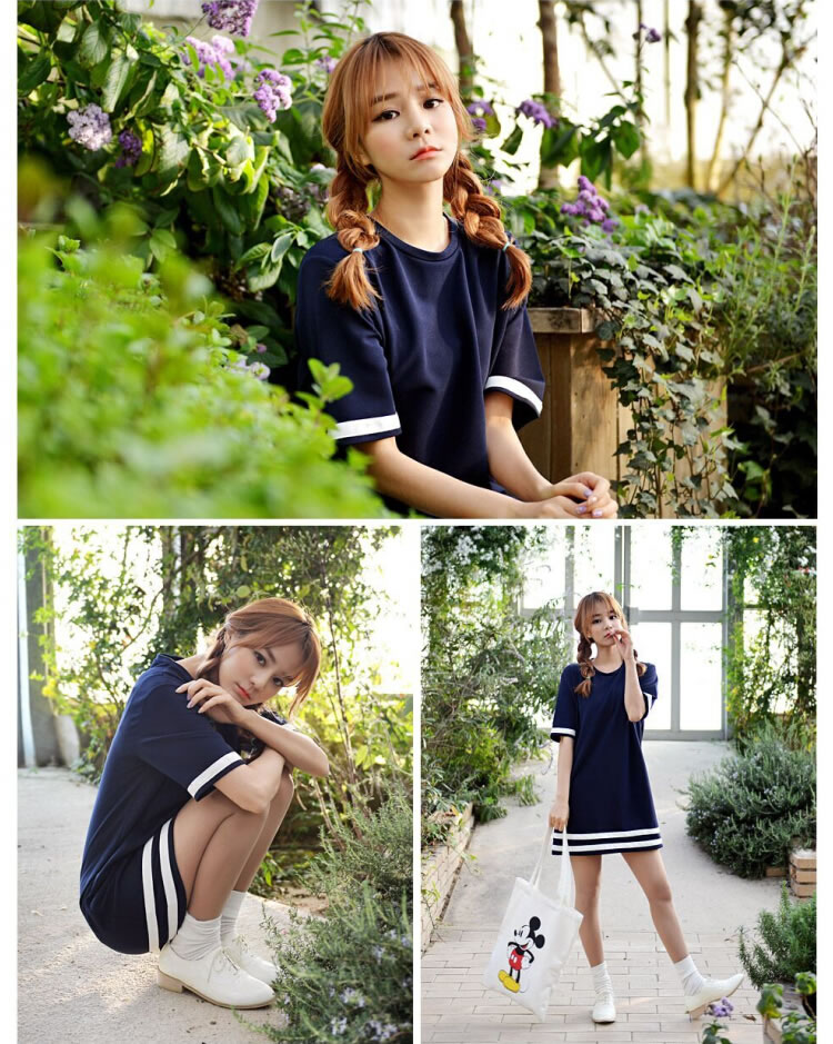 WD5926 Stylish Dress Dark Blue