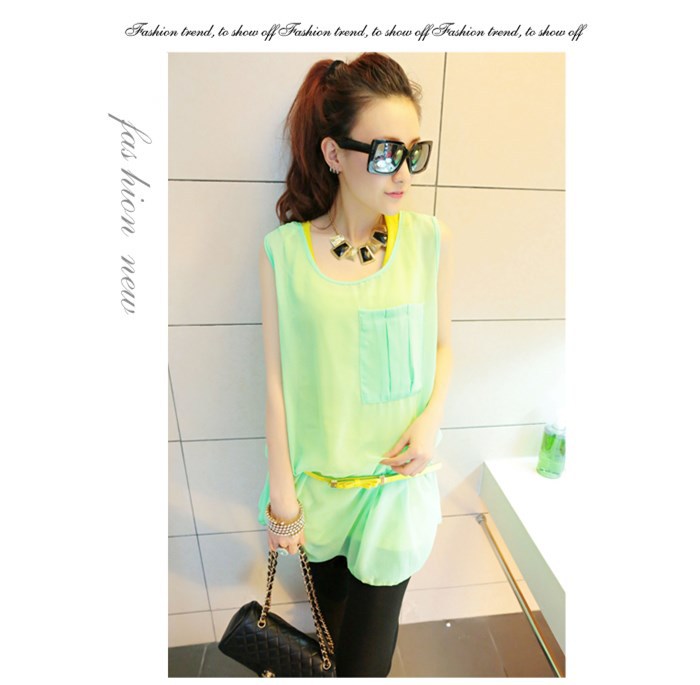 WT5932 Two Pieces Top Green