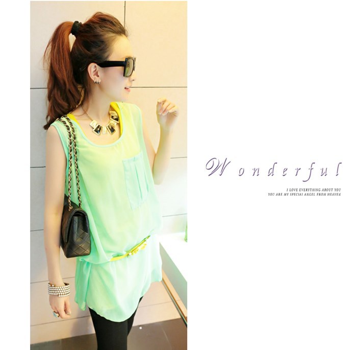 WT5932 Two Pieces Top Green