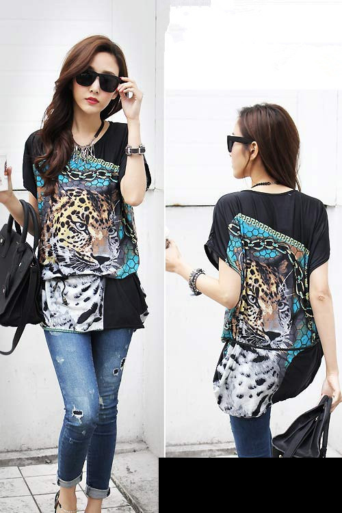 WT6006 Stylish Leopard Top As Picture