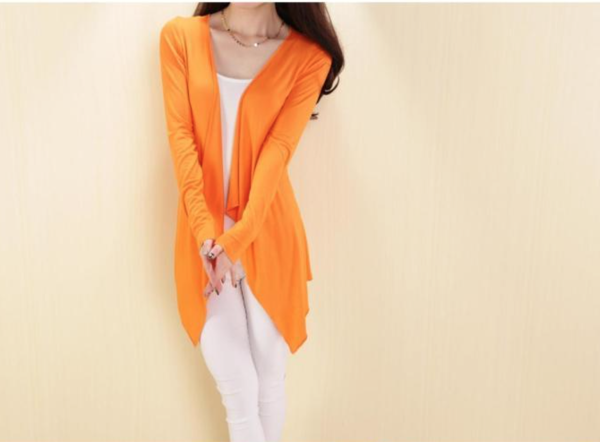 WJ3509 Colourful Cardigan Orange