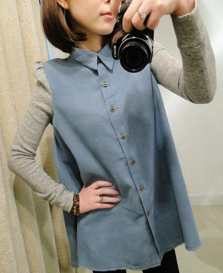 WT3530 Korea Fashion Top Blue