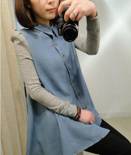 WT3530 Korea Fashion Top Blue