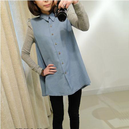 WT3530 Korea Fashion Top Blue