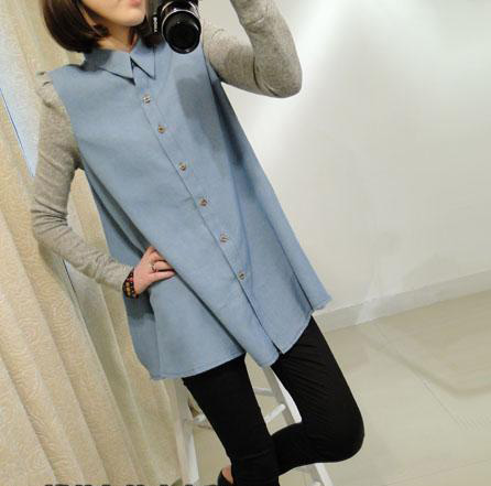 WT3530 Korea Fashion Top Blue