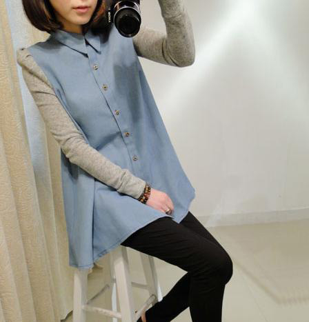 WT3530 Korea Fashion Top Blue