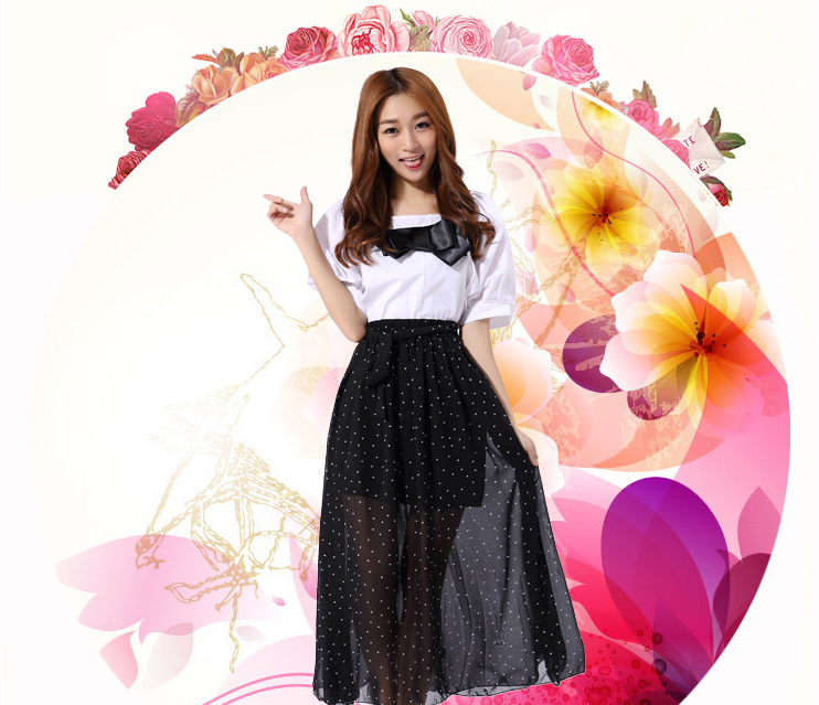 WP6097 Lovely Chiffon Skirt Black