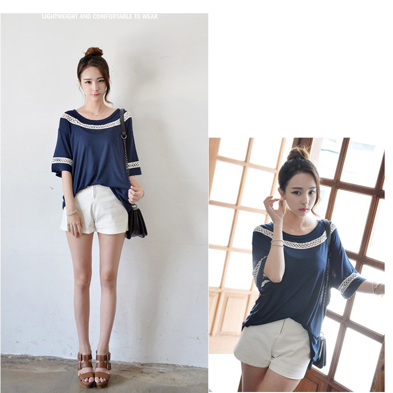 WT6119 Fashion Loose Top Blue